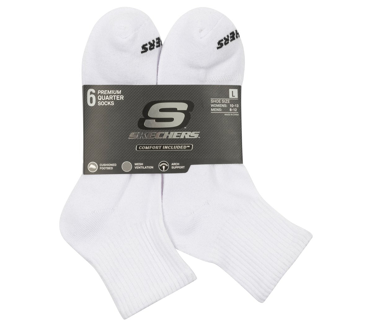 6 Pack Core Quarter Large Socks | Skechers Men
