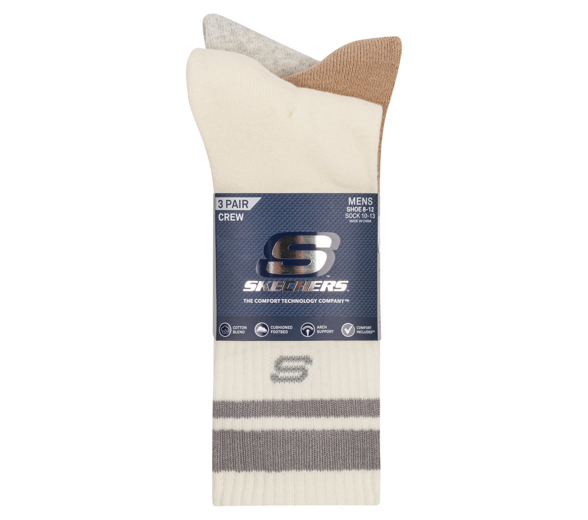 3 Pack Men's Lifestyle Crew Socks | Skechers Men