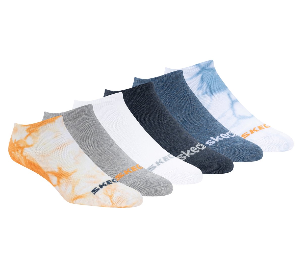 Cotton Tie-Dye No-Show Socks - 6 Pack | Skechers Kids