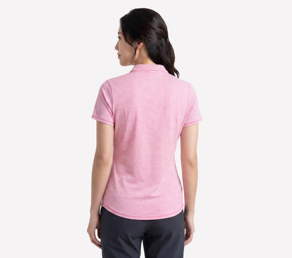 Short Sleeve On The Green Striped Polo | Skechers Women