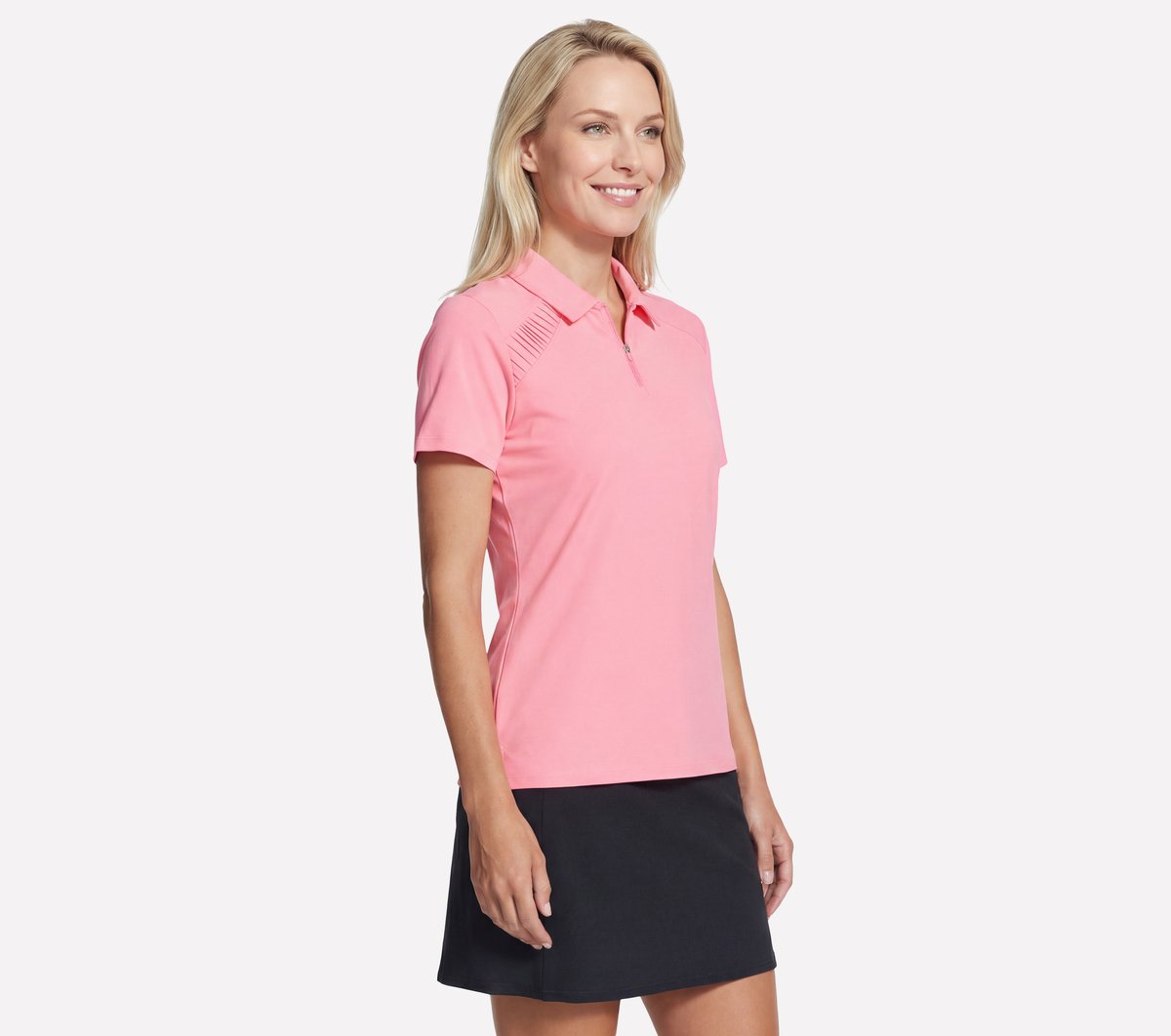 GO GOLF Short Sleeve Birdie Zip Front Polo | Skechers Women