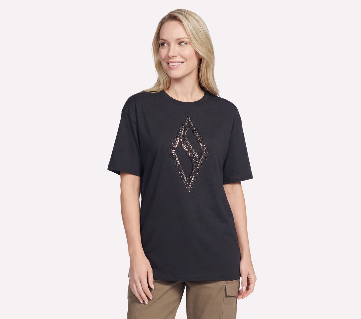 Gold Splatter Diamond Short Sleeve Tee | Skechers Women