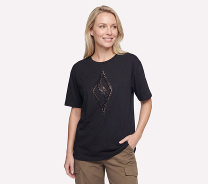Gold Splatter Diamond Short Sleeve Tee | Skechers Women