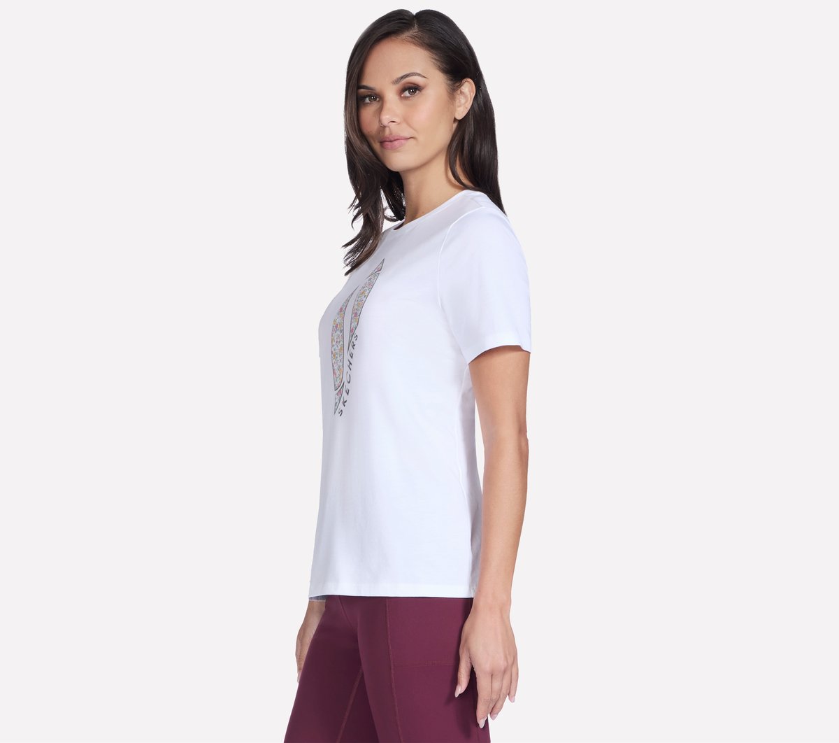 Floral Diamond Short Sleeve Tee | Skechers Women
