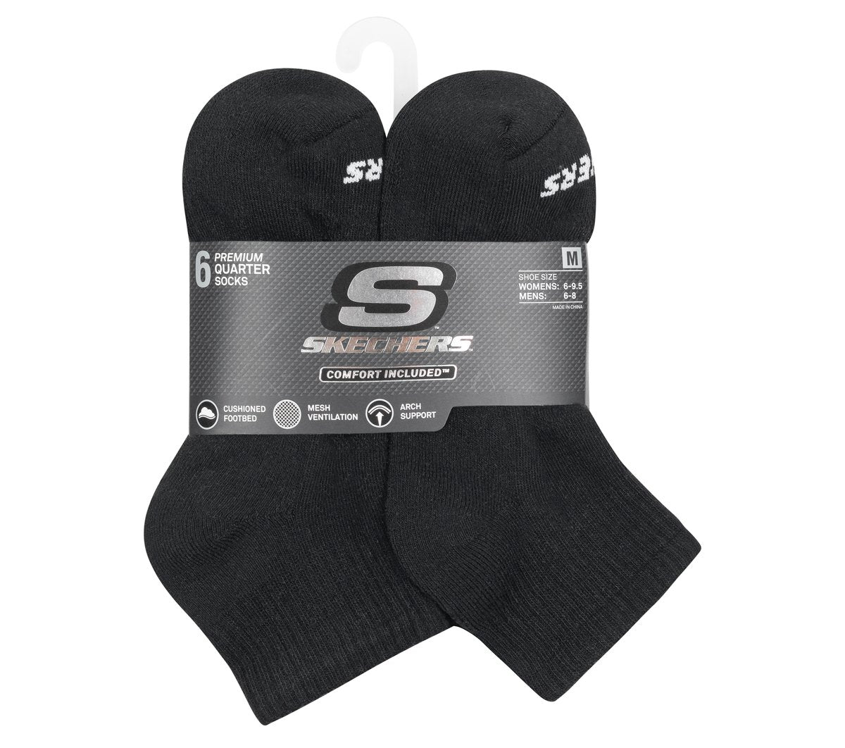6 Pack Core Quarter Medium Socks | Skechers Women