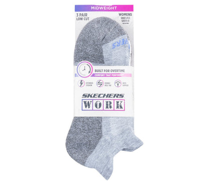 Work: Lowcut Heel Tab Socks - 3 Pack | Skechers Women