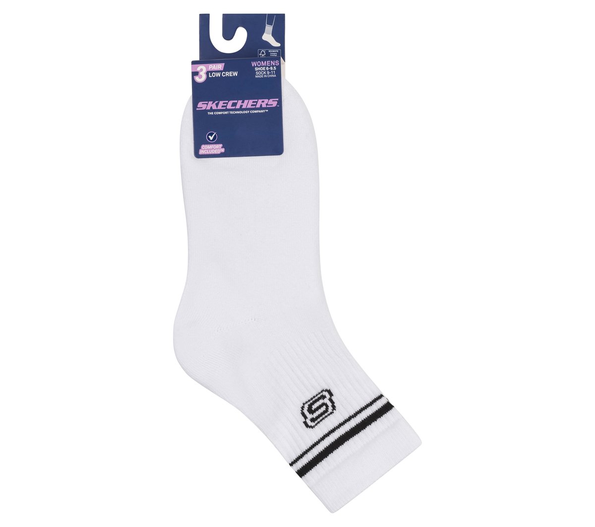 3 Pack Women's Low Crew Varsity Socks | Skechers Women