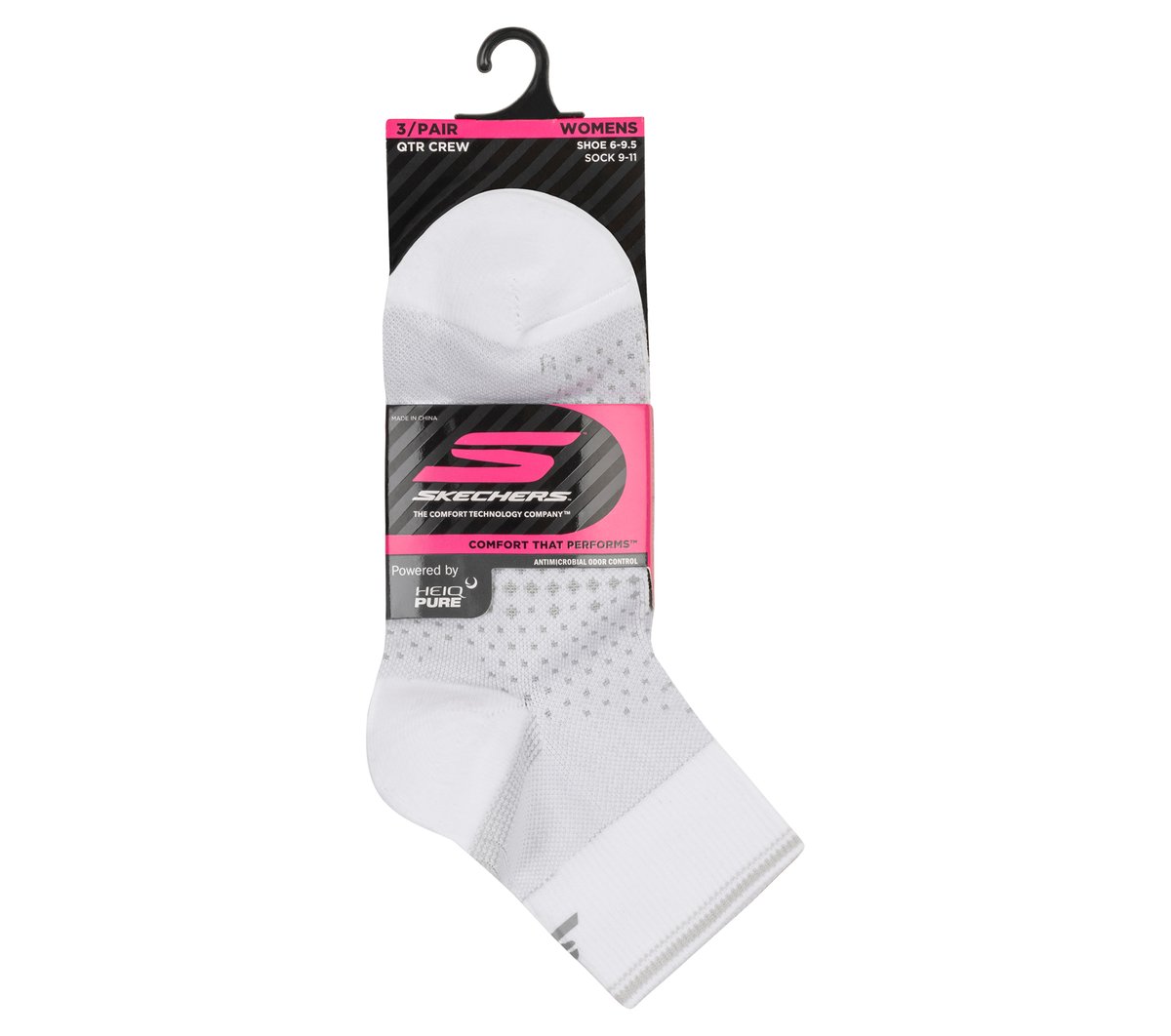 3 Pack Women's Reflective Performance Quarter Socks | Skechers Women