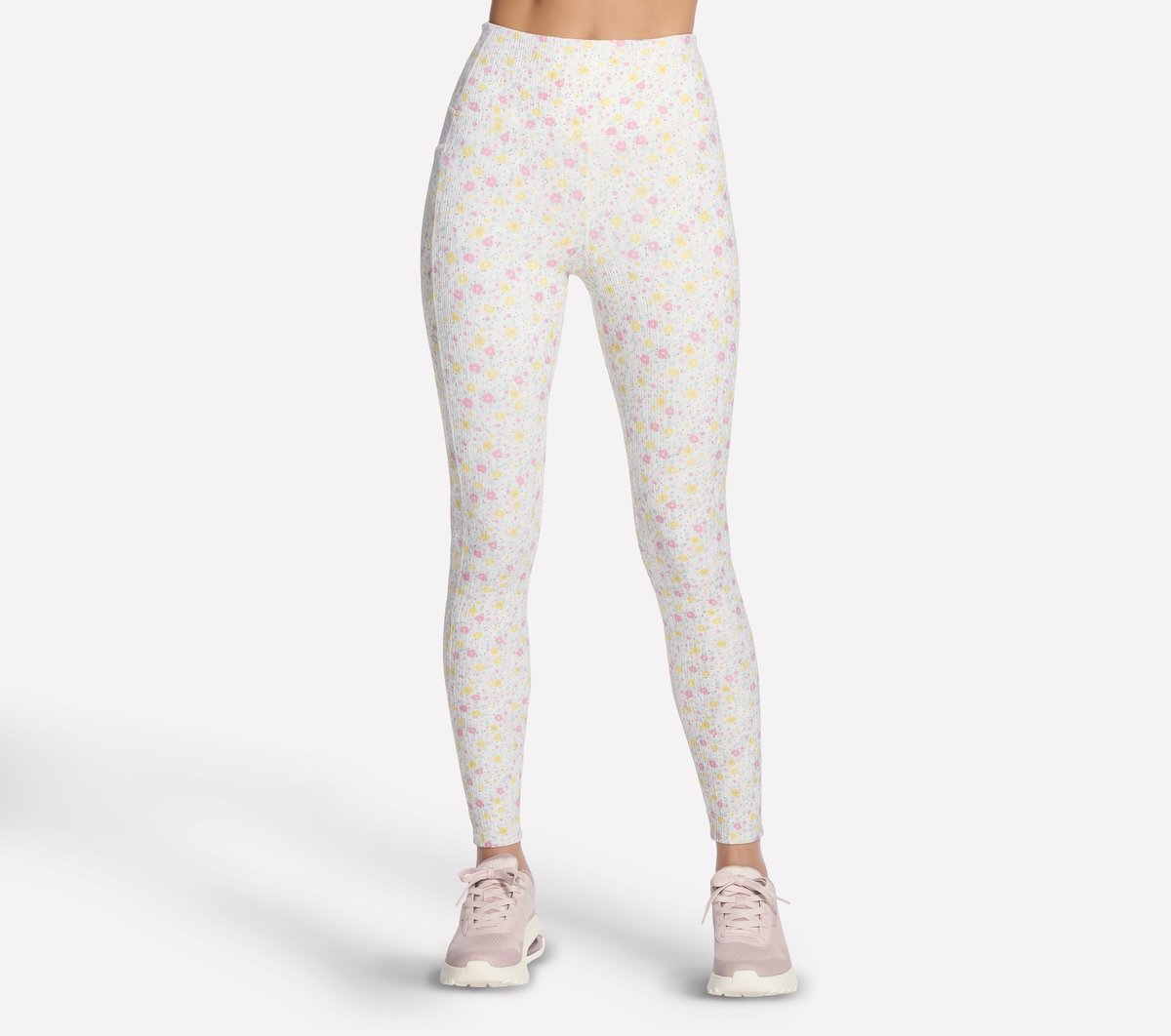 GO WALK Rib Floral Full Length High-Waisted Legging | Skechers Women