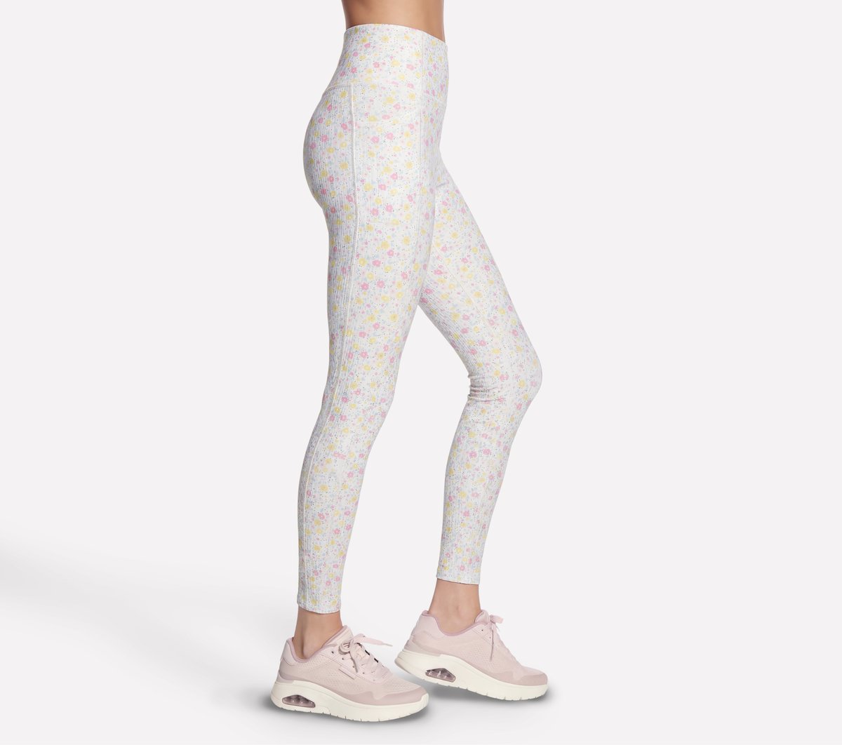 GO WALK Rib Floral Full Length High-Waisted Legging | Skechers Women