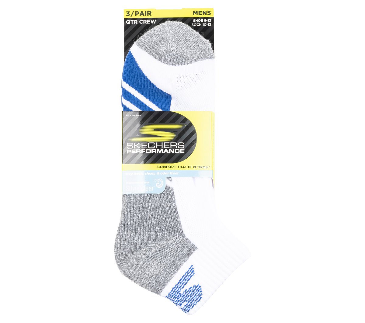 3 Pack Men's Half Terry Quarter Crew Socks | Skechers Men