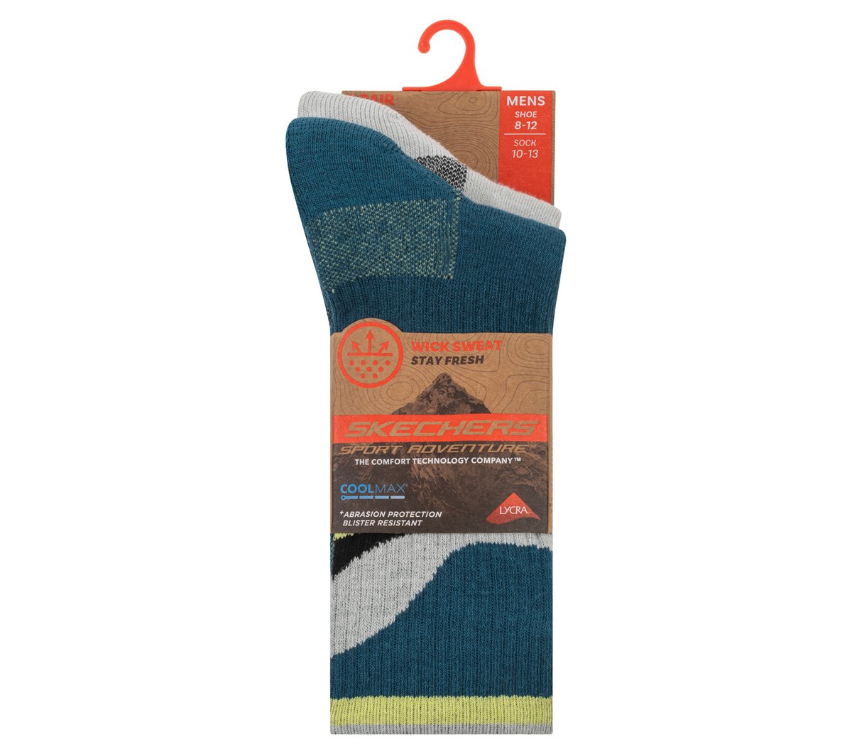 2 Pack Men's Crew Trail Socks | Skechers Men