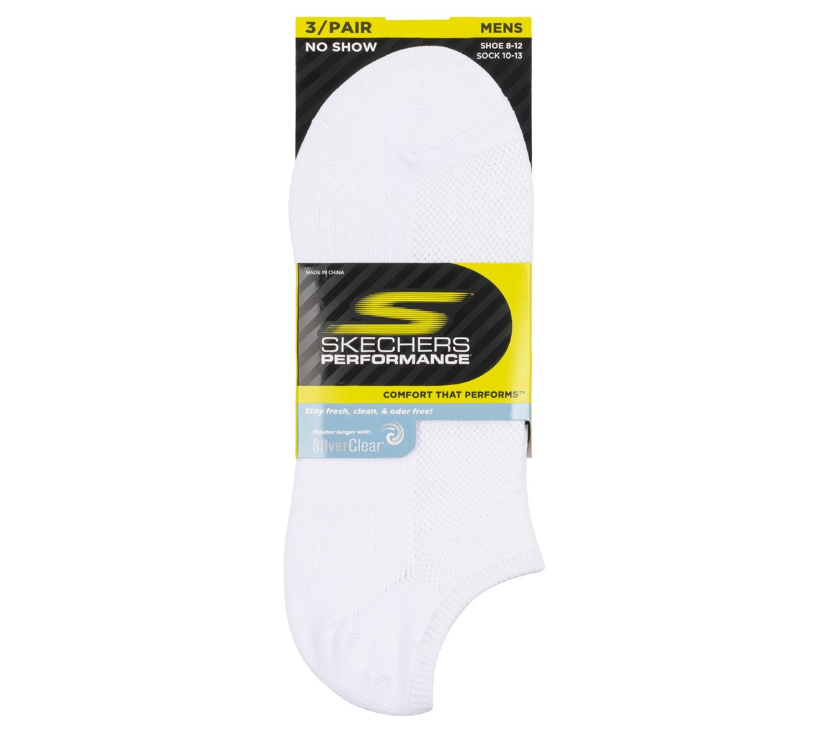 3 Pack No Show Stretch Socks | Skechers Men