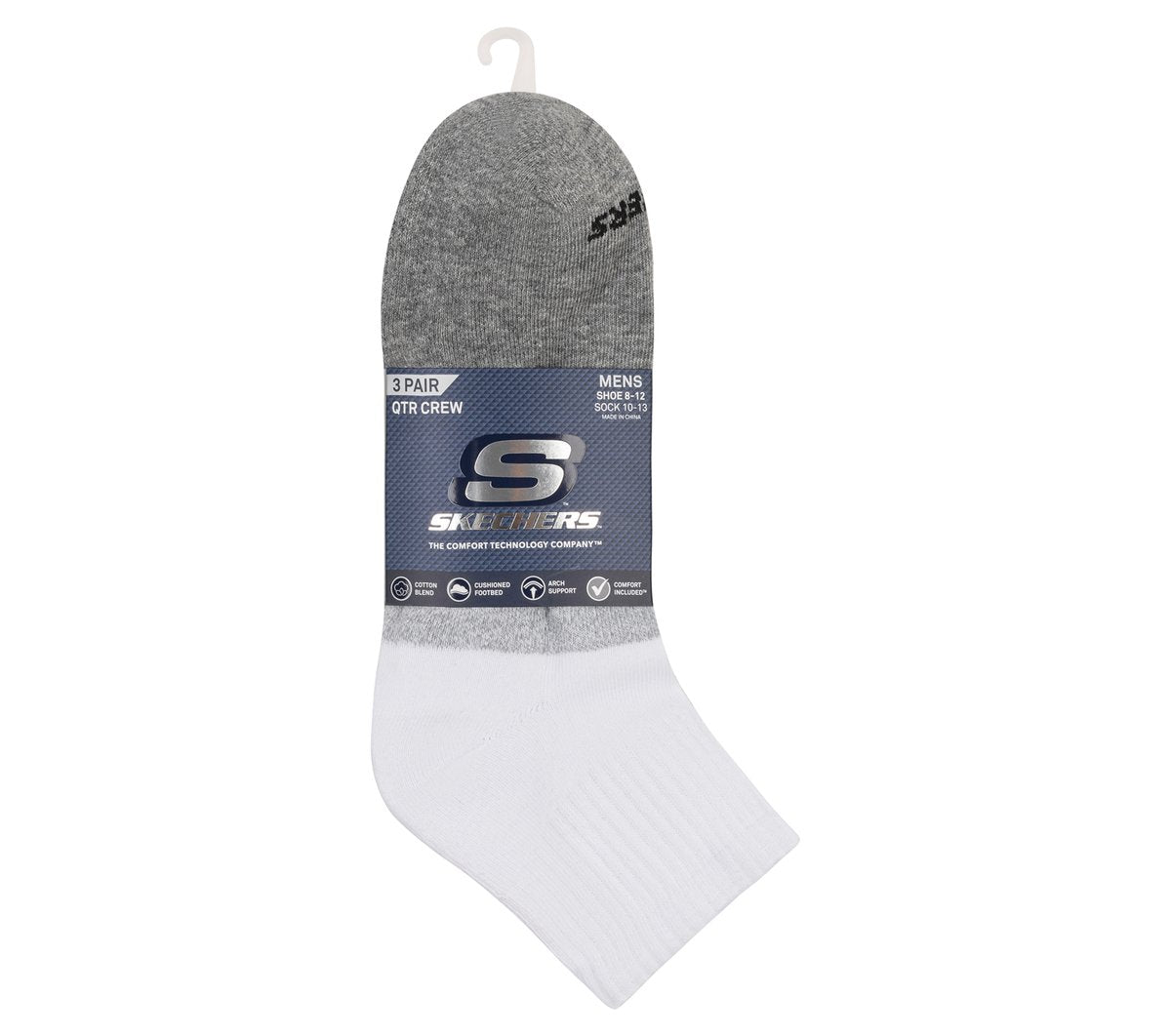 3 Pack Men's Colorblock Quarter Socks | Skechers Men