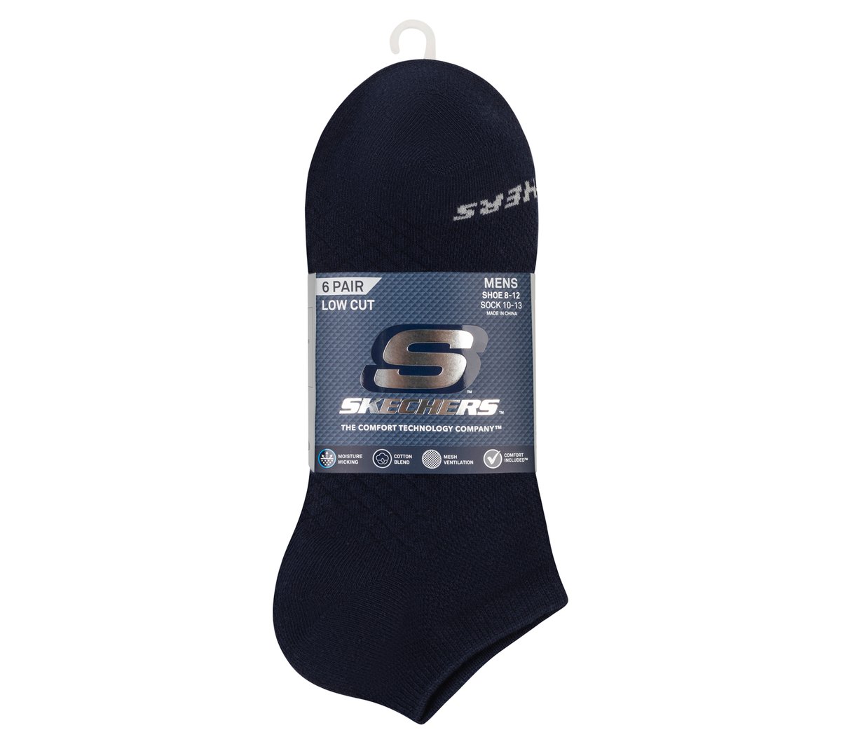 6 Pack Men's Low Cut Texture Knit Socks | Skechers Men