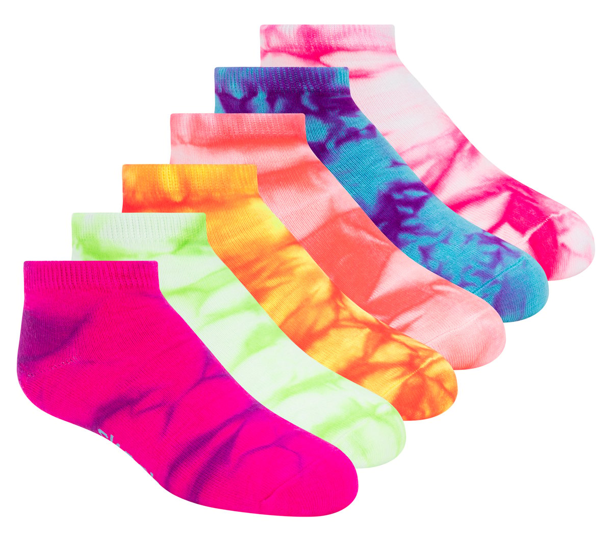 6 Pack Girls' Tie Dye Fashion Socks | Skechers Kids