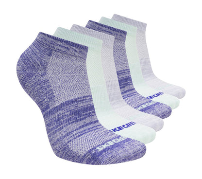 6 Pack Girls' Low Cut Color Stripe Socks | Skechers Kids