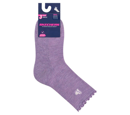 3 Pack Kids Ankle Lettuce Socks | Skechers Kids