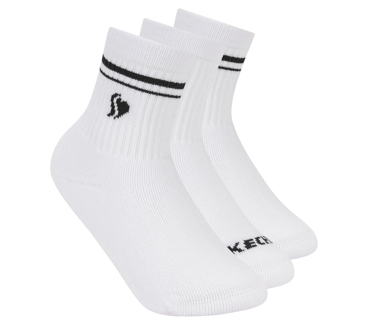 3 Pack Girls' Low Crew Ribbed Socks | Skechers Kids