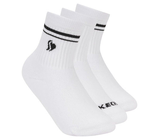 3 Pack Girls' Low Crew Ribbed Socks | Skechers Kids